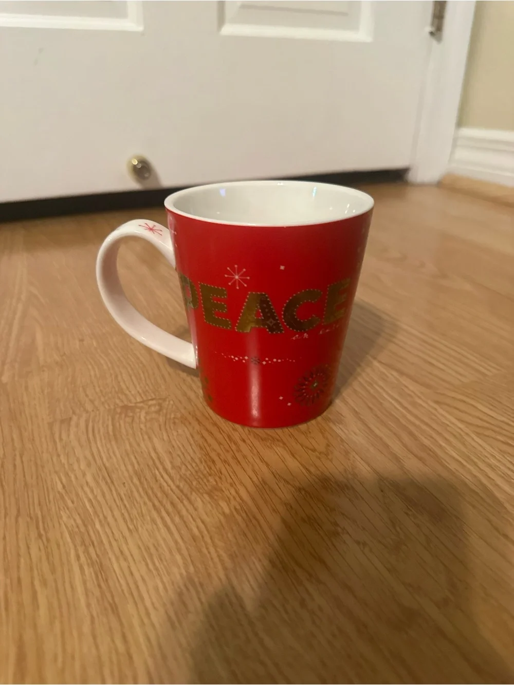 Red 'Peace' Holiday Ceramic Mug
